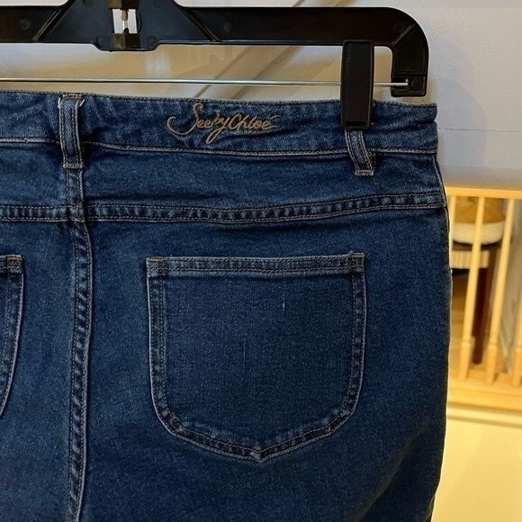 SEE BY CHLOE Flare Blue Denim Jeans in Shady Cobalt 27 - Picture 12 of 16